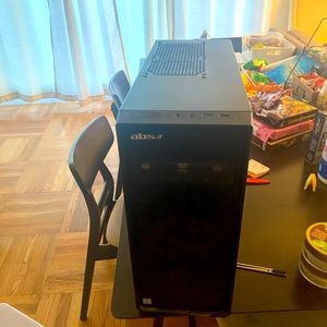 Computer desktop and keyboard